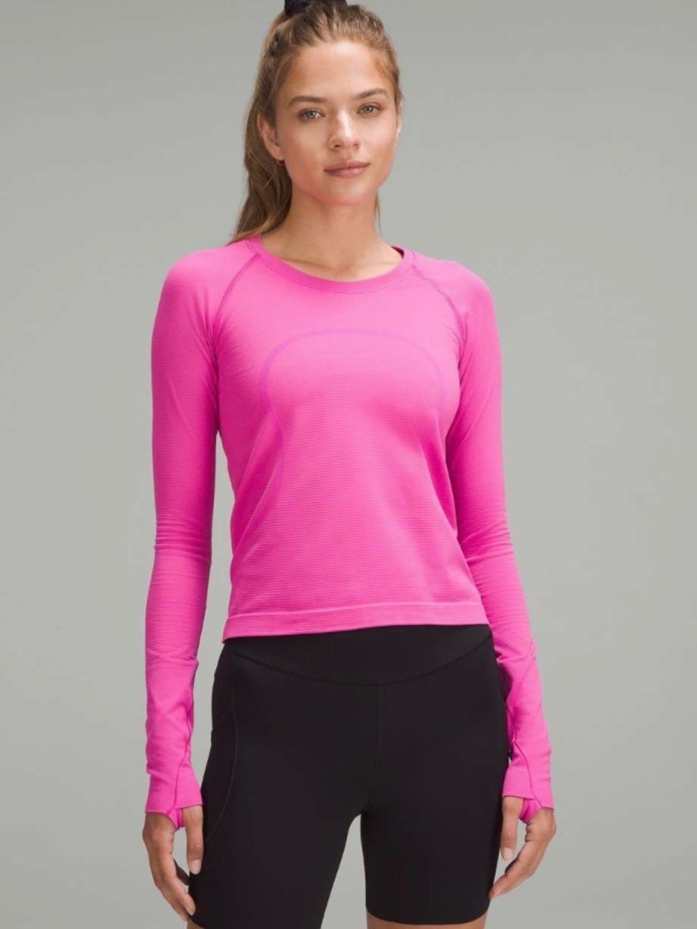 Lululemon Swiftly Tech Long-Sleeve Shirt 2.0 Size 6 Pow Pink Barbie Workout Yoga